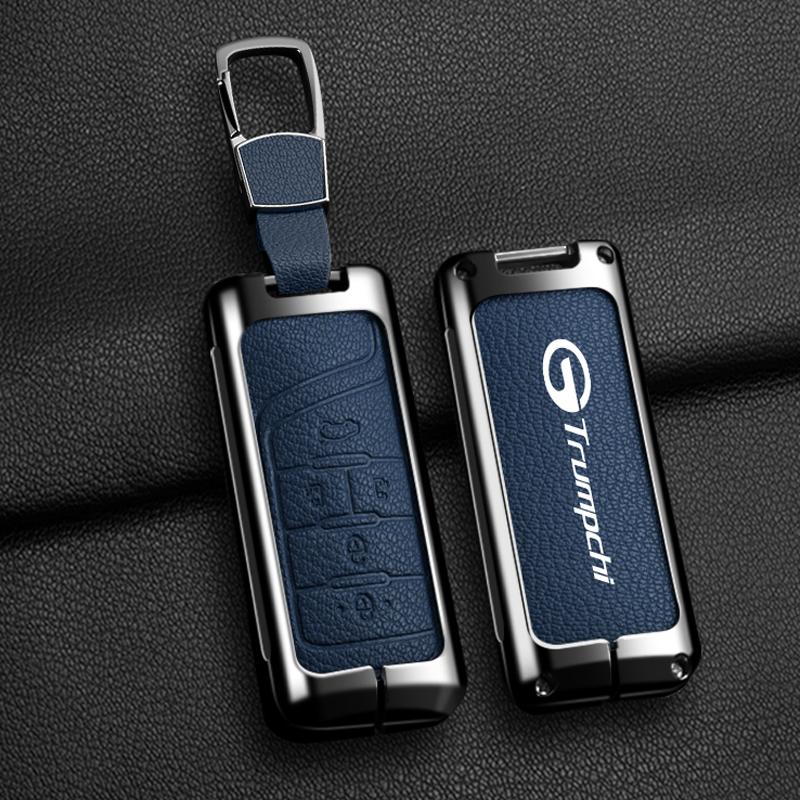 Auto Smart Key Fob Cover Case Fit For Gac Trumpchi Gs7 Gs8 Gm8 Gs5 Ga6 Gm6 Zinc Alloy Genuine Leather Key Fob Protect Mount Remote Automotive Auto