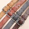Herren Retro Doppelnaht Echtleder Gürtel - Vielseitig, Langlebiges Rindsleder für Jeans
