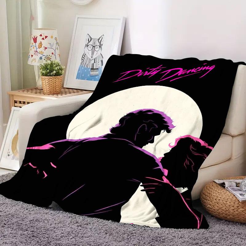 1Pc DirtyDancing Print Flannel Blanket, High quality Comfortable for All Seasons, Home Decor, Warmth and Comfort, Perfect for Christmas Gifts