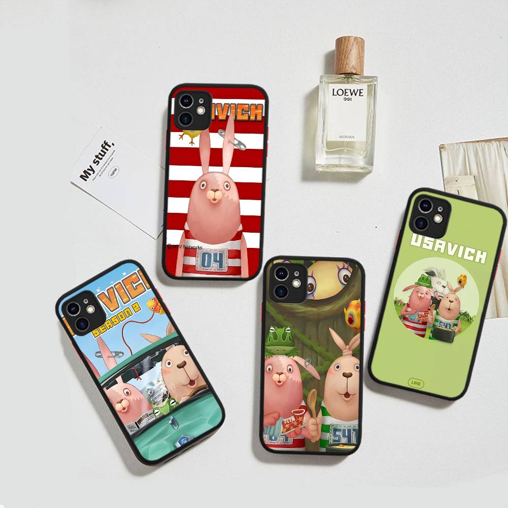 Anime U-USAVICH Handyhülle Für iPhone 16e 16 15 14 13 12 11 Pro Max X XS Max Plus Matt Klar