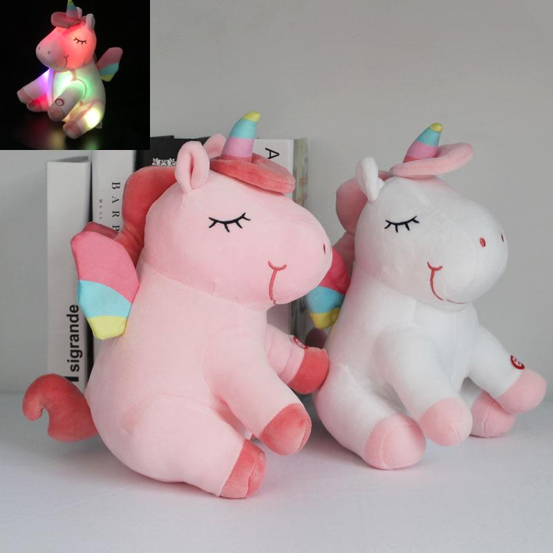 Lightup Led Rainbow Unicorn Plush Toy Home Decoration Doll Pillow Gift Kids