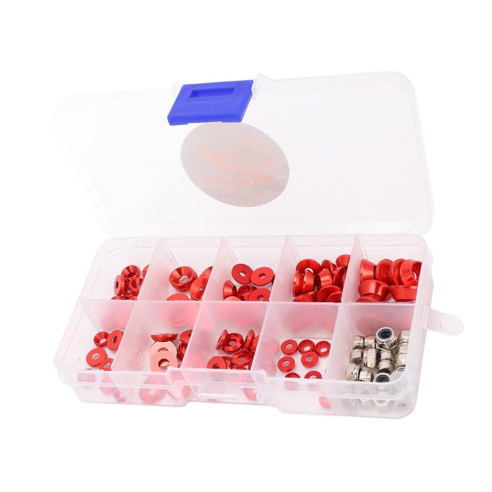 M2.5/M3/M4 RC Screw Washer Kit 1/10 1/8 Scale Flat Washer Set RC Cars Screw Kit  For RC Cars