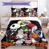 3pcs Custom Name The Nightmare Before Christmas Bedding Set Duvet Cover Closure Includes 1 Duvet Cover & 2 Pillowcases, Soft and Comfortable for All S