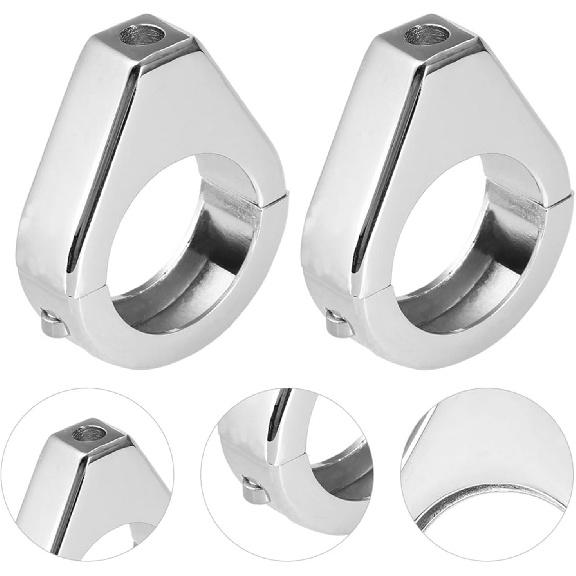 KIMISS Turn Signal Indicator Relocation Fork Clamp Kit, Aluminium Alloy Motorcycle Modified Turn Signal Light Mount Bracket 41mm Fork Clamps (Sliver)