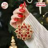 24pcs Christmas Tree Red Snowflake Wooden Hanging Decorations Creative Holiday Atmosphere Decorations Christmas Tree Ornaments