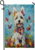 Spring Cute Westie Dog Front Yard Backyard Burlap Garden Ags Garden Ags 12x18 Double Sided for Outside, Oral Butteri AAL