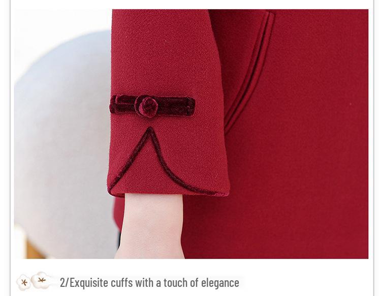 Year of the Rat Mother-in-law Woolen Coat: Autumn/Winter Wedding Tang Suit for Middle-aged and Elderly Women, New Chinese Style for Spring