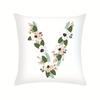 Plant Flowers Alphabet Printed Cushion Cover Spring Home Seat Decorative Pillowcase  Square Polyester Letters Pillow Cover