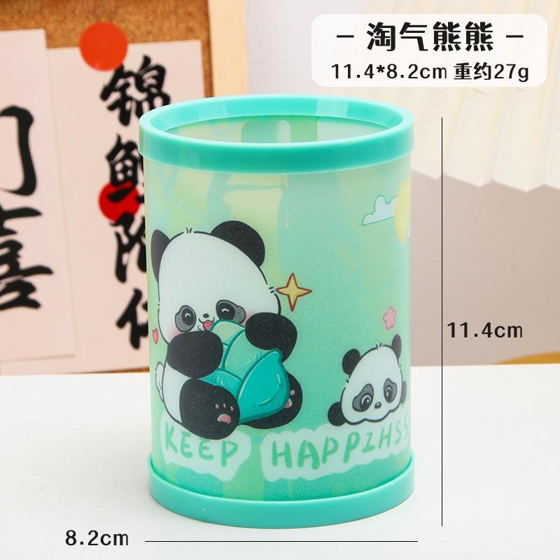 Creative Cartoon Round Foldable Diy Pen Holder Desktop Storage Box Kids Stationery Gift