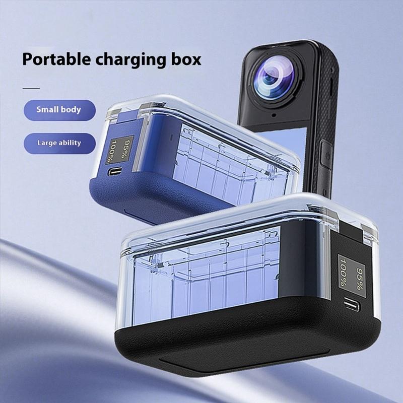 Intelligent Battery Charger Box Storage Compartment for 360 X5 Camera Multi Layer Protections Safe Charging