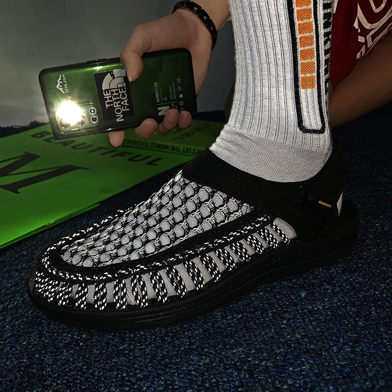 Summer  Men's Sandals Fashion Lightweight Casual Sandals Shoes Large Size Plus-size Hand-knitted Shoes Sandals