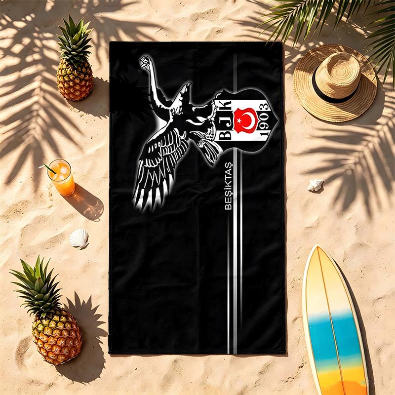 Besiktas JK (1) Theme Beach Towel Sand Resistant Soft And Comfortable Suitable For The Pool Camping Yoga And Diving A Travel