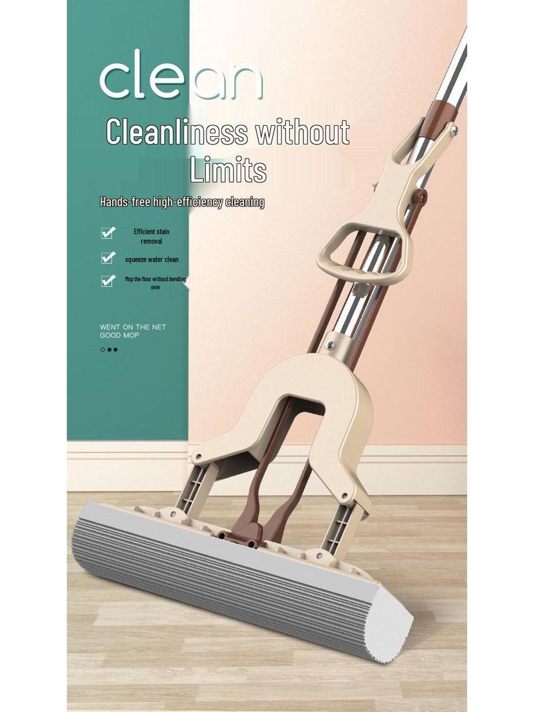 Totole Foldable Absorbent PVA Sponge Mop - Hands-Free, Large Squeeze Design for Easy Cleaning