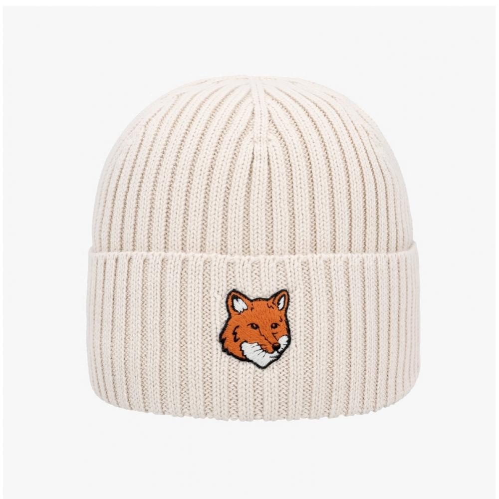 Maison Kitsune Fox Head Patch Beanie Pm06111kt1140 PM06111KT1140 P205
