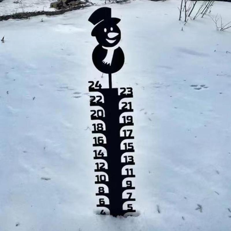 Metal Snow Measuring Ruler Wrought Iron Measuring Gagdet Accessory for Indoor Winter Snowmobile Yard Supplies