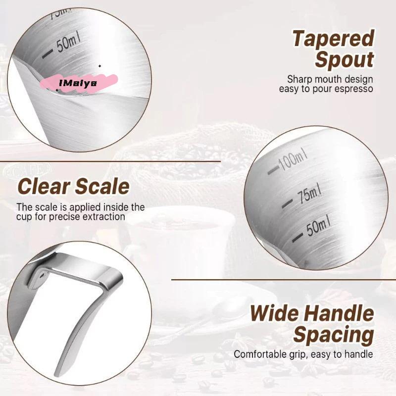 304 Stainless Steel Coffee Measuring Cup with Scale Espresso Shot Cup Kitchen Tool Coffee Machine Accessory Measure Mug