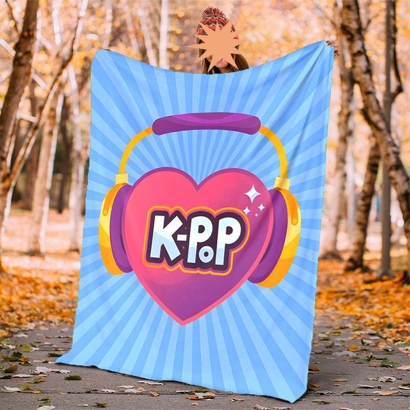 Kpop Flannel Blanket Soft Warm All-Season Throw, Design for Camping, Car Travel, Hiking Sofa, Bed, Office Perfect Gift for Parties
