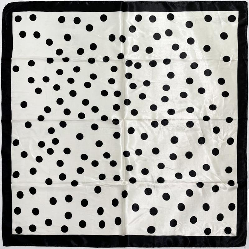 Dot Print Headband Hijab Scarfs For Women Square Shawls Wraps Bandana Head 90*90CM Square Kerchief Neck Scarf EMA