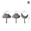 3Pcs Cloud Moon Hooks No-Punch Non-Marking Adhesive Backed Adhesive Hooks Kitchen Bathroom Wall Cute Hooks