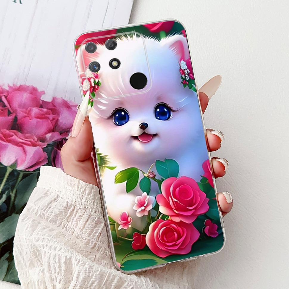 Soft Full RMX3430 Protective Cover For Realme Narzo 50A Casing Cat Pattern For Realme Narzo 50A Narzo50A Silicone Covers Case