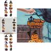 Festive Halloween Door Decoration With Paper Pumpkin And Bat Scene For Haunted House