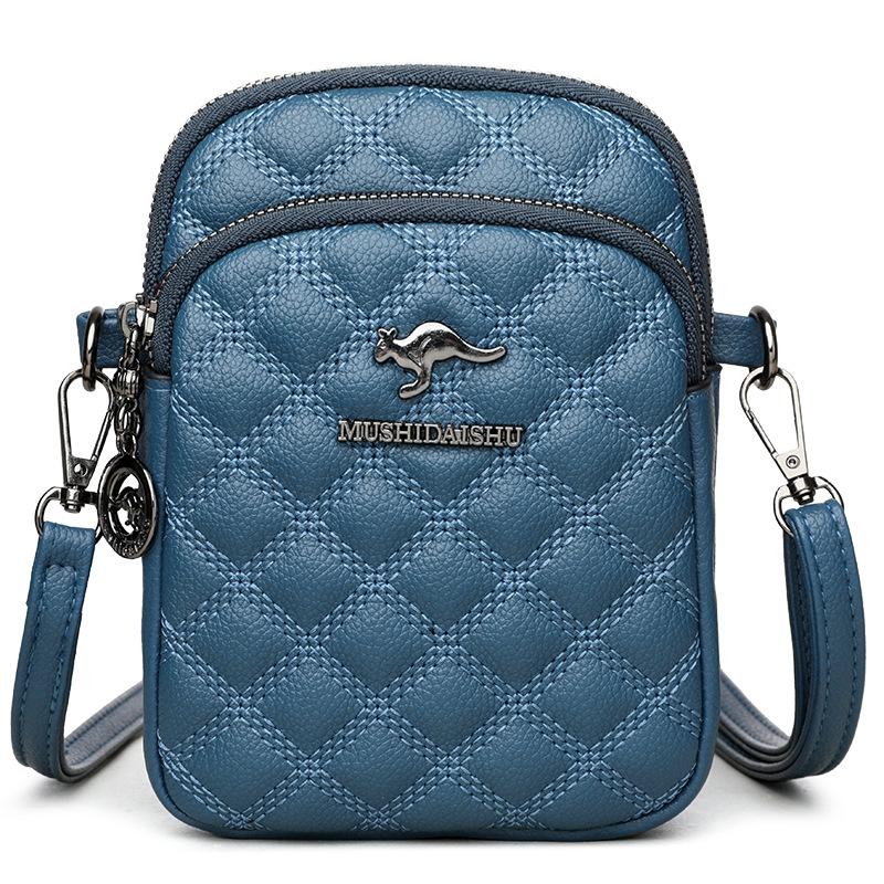 

Вышитая ромбовидная женская сумка, сумка для мобильного телефона, наплечная сумка кроссбоди синий