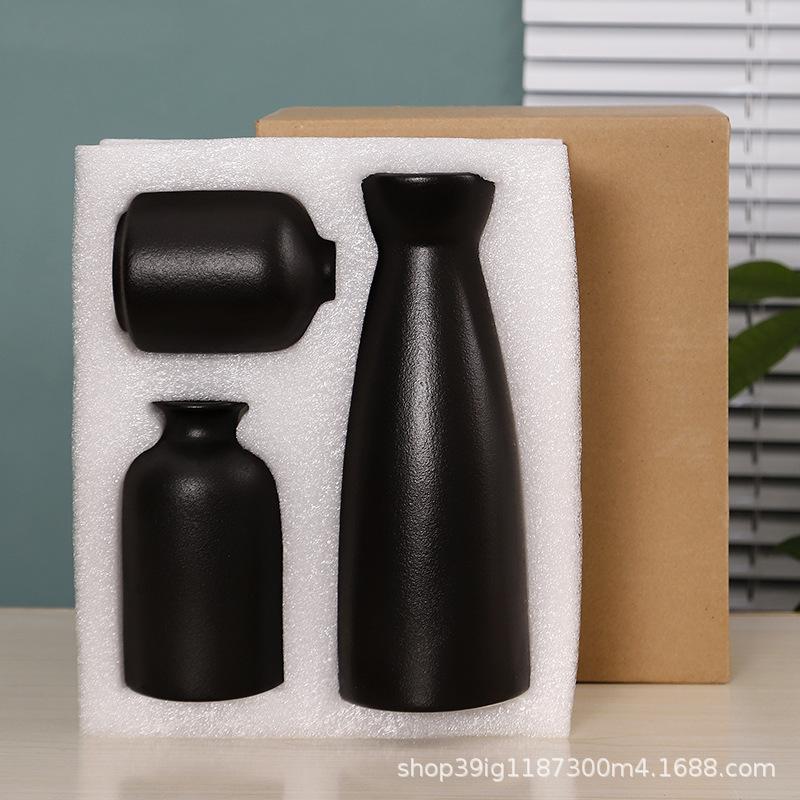 Ceramic Vase White Three-piece Set Ornament Creative Dried Flower Hydroponic Home Living Room Flower Arrangement Modern