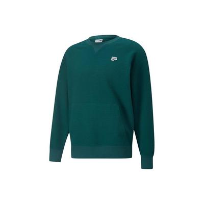 Downtown Series Einfarbiger Sportlicher Freizeit-Pullover mit Rundhalsausschnitt Herren Tops Grün 537730-24