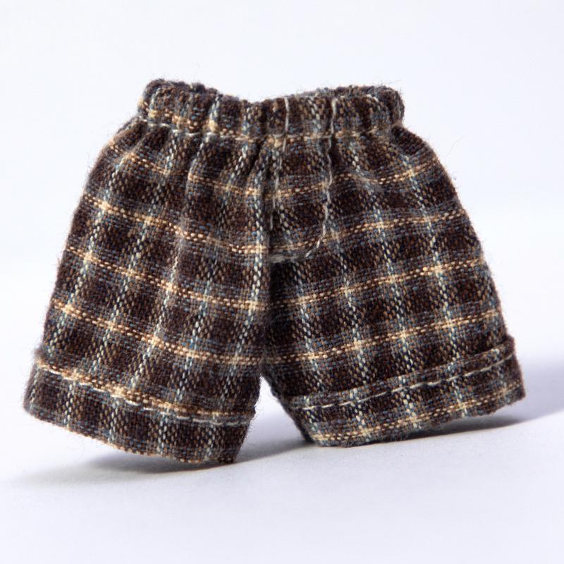 Handmade Ob11 Doll Pants Clothes Doll Grid Pattern Jeans Shorts Doll Accessories For Penny, Molly, Obitsu11,Gsc 1/12 Bjd Dolls