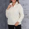 HNXC Autumn and Winter Thickened Plush Linen Patterned Embossed Pullover Sweater