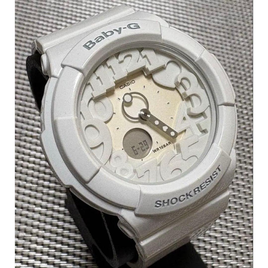 Used [Good Condition] Baby-G BGA-131 White Battery Replaced Heart