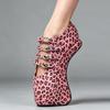 JIALUOWEI 18CM Hohe Hoof Heels Schuhe Ballett Schuhe Leopard Sexy Feitsh Pumps