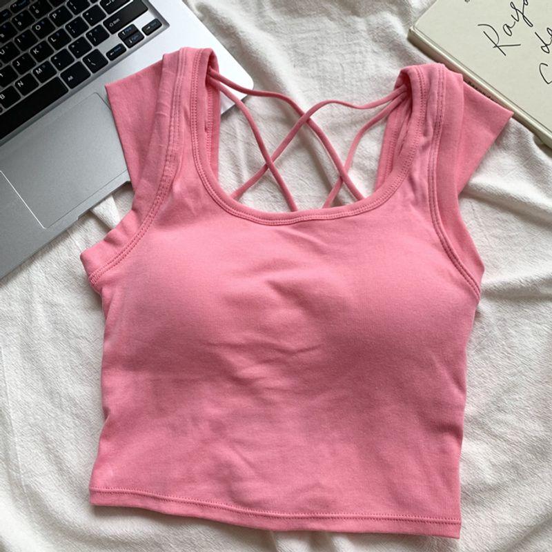 

Спортивное нижнее белье Женское Ударопрочное для Бега Пуш-ап Предотвращающее Провисание Амортизирующее Жилет для Йоги Профессиональное Тренировочное Беговое Фитнес-Бра Pink Free size (40.00kg -65.00kg)