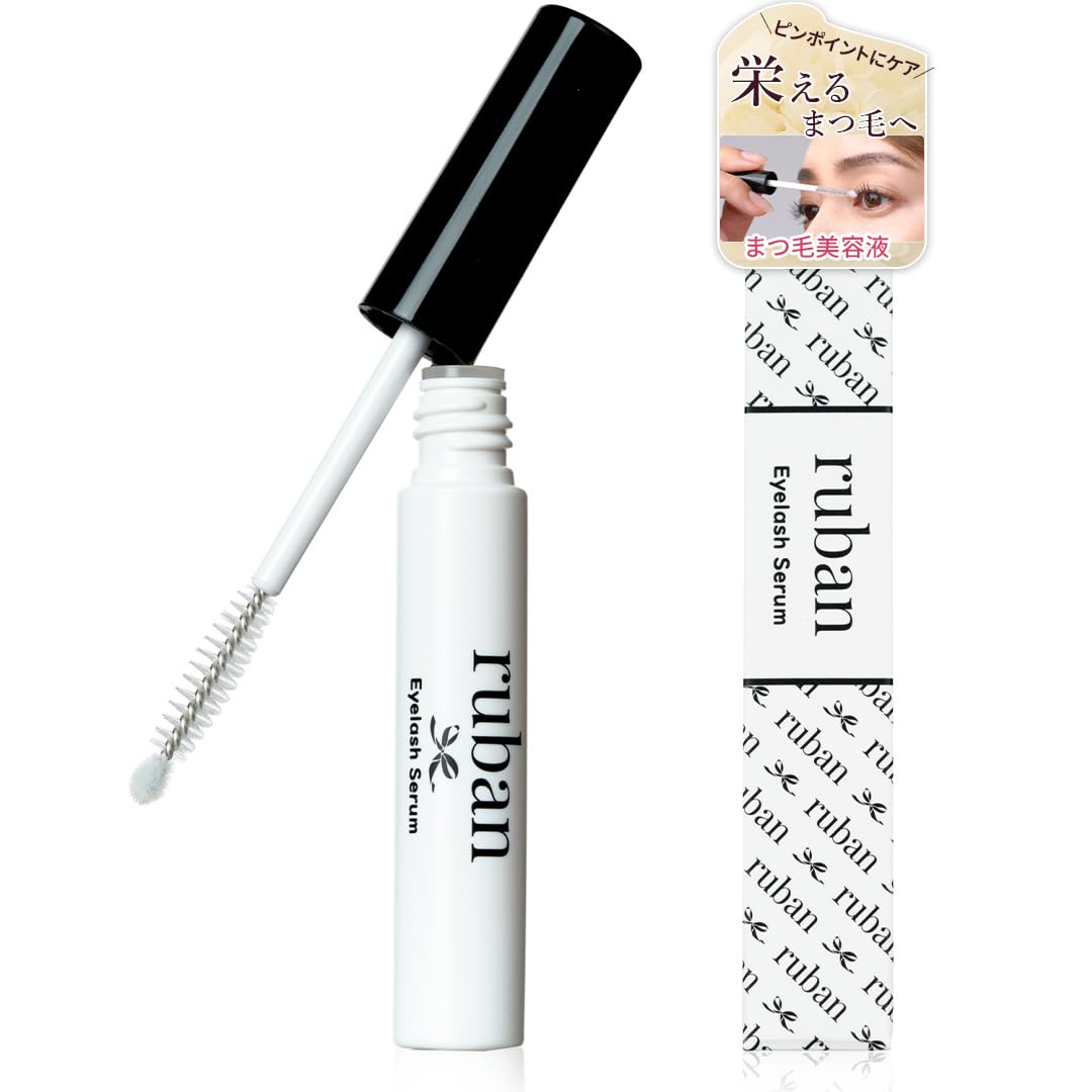 

Ruban Eyelash Serum, a two-stage structure with a ball tip and brush. [Contains 6 active ingredients for beautiful eyelashes]