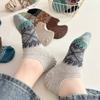 Retro Socks, Men's Spring and Summer Thin Short Socks, Ethnic Style Low-waist Boat Socks, Invisible Socks, Anti-slip Trendy Cotton Socks