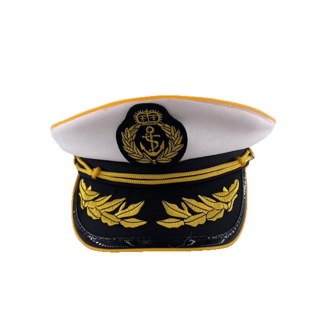 Navy Sailor LED Light-Up Embroidered Captain's Hat for Festivals and Performances