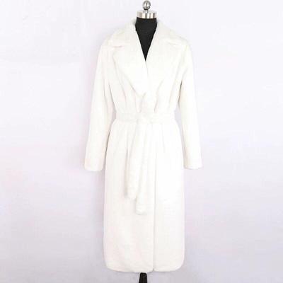 Winter Women Faux Rabbit Fur Coat Long Fur Coat Loose Lapel OverCoat