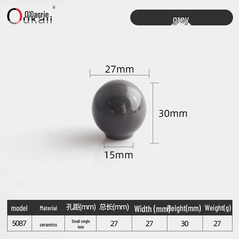 Colorful Ceramic Knob for Cabinets & Drawers - Round, Single Hole Design