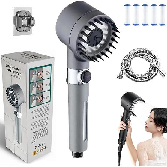Душевая лейка Marvulur, душевая лейка Ion Drops высокого давления, душевая лейка с фильтром Iondrops, регулируемая, 3 режима, со шлангом и кронштейном, для дома, ванной комнаты, 1Set