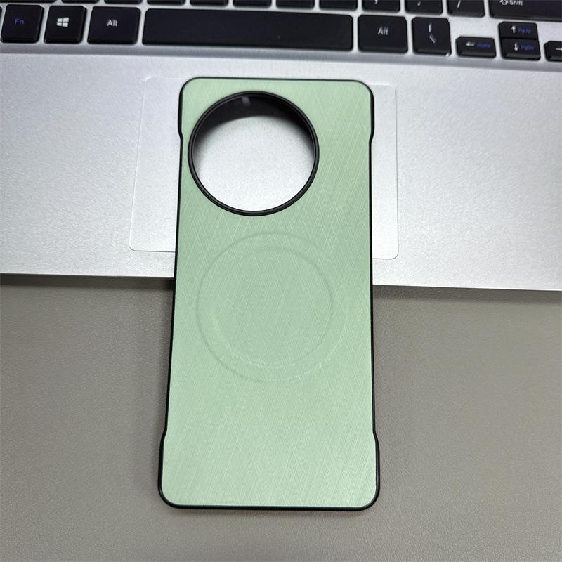 Applicable To OnePlus ACE6 Gold Silk Plain Leather Borderless Mobile Phone Case OnePlus 15 Magnetic Suction 1 + 15R Protective Case