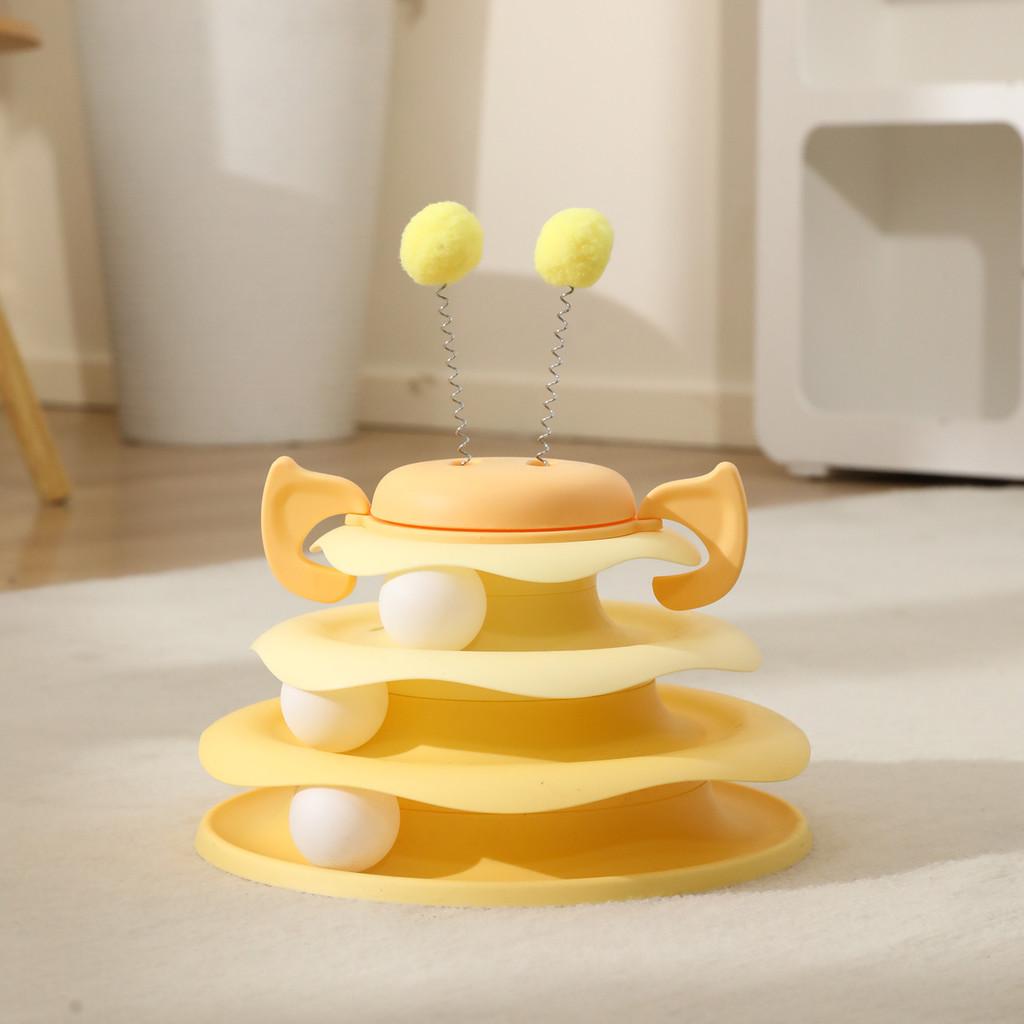 Cat Toy Set With Inflatable Bee Wobbler And Play Wheel For Interactive Play And Gift