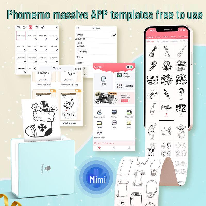 Phomemo M02 Portable Mini Thermal Printer – Bluetooth, Inkless for Mobile Devices