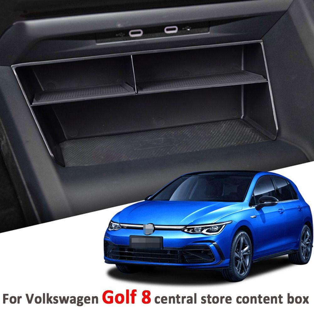 Multi-Compartment Central Console Organizer Box Anti-slip Container Case for Volkswagen VW Golf MK8 Golf 8 2020 - 2025 LHD nero