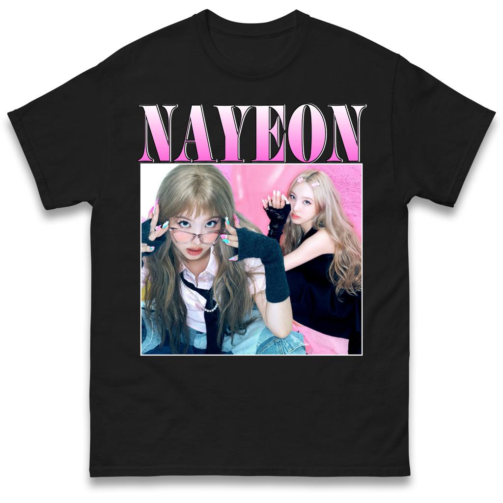Nayeon Idol Collage Graphic Tshirt Unisex Unisex Retro 90s Bootleg Fan Casual Short Sleeve Cotton Tops