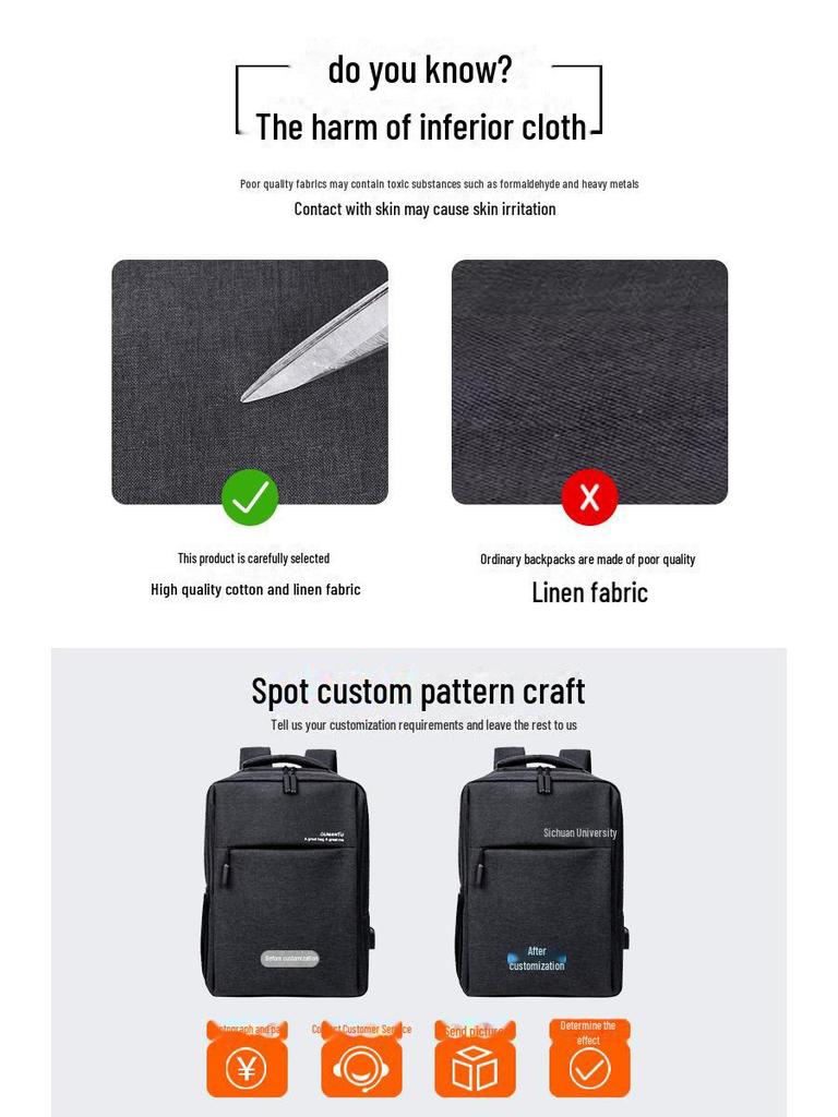 Men's High-End Fashion Waterproof Business Commuter Backpack with Large Capacity for Laptops and Travel