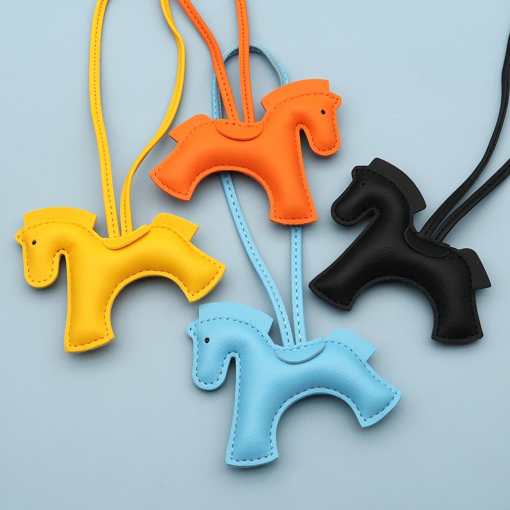 Creative Cotton-Filled Horse Leather Keychain - Trendy & Cute Couple Bag Accessory Pendant
