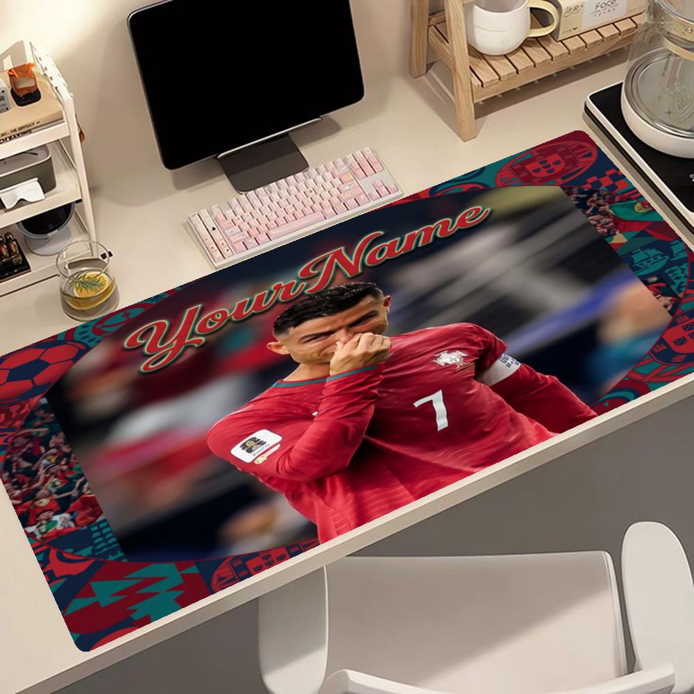 Cristiano Ronaldo Personalized Name Mouse Pad Keyboard Mat Ultralong Desk Mat Nonslip Rubber Base Office Desk Accessory