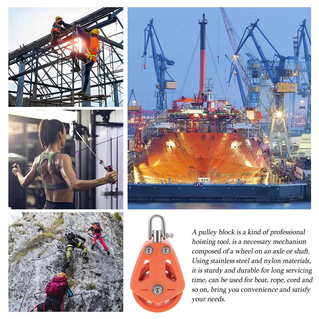 Hochlast Umlenkrolle Universal Kopf Wirbel Schäkel Einzelrolle Gleitlagerblock Seiläufer Universelles Zubehör