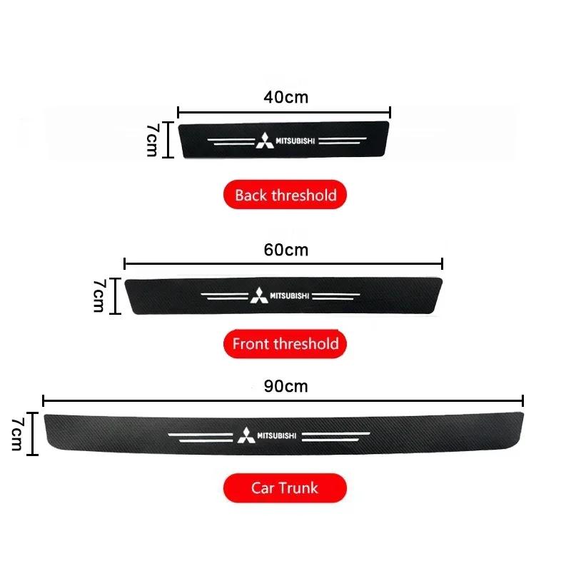 Ljusande Dörrtröskelklistermärken Skyddsfilm för Mitsubishi Lancer 9 10 ASX L200 Colt Pajero Outlander Eclipse Mirage EVO