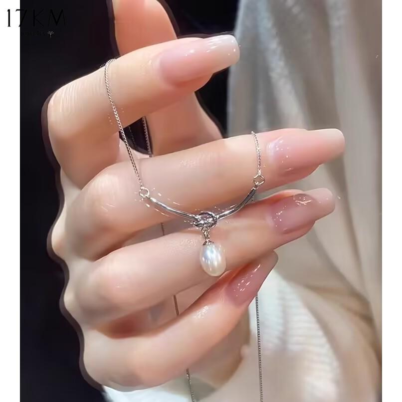17KM Collares Sencillos de Plástico con Conchas para Mujer Elegante Cadena Choker de Cristal Colgante Accesorios Joyería
